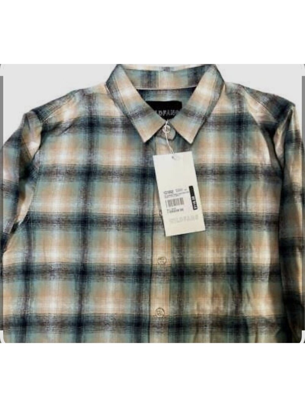 Wildfang The Essential Flannel Long Sleeve Work Shirt –Ombre Plaid | Size Medium